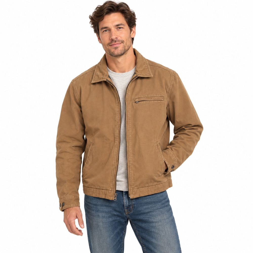 Abercrombie & Fitch Vintage Barn Chore Jacket Coat Fleece Lined Canvas sz M